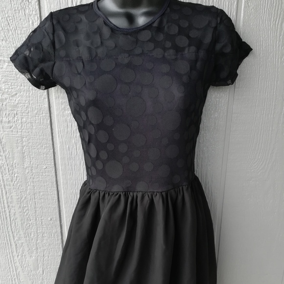 Unbranded Dresses & Skirts - Party Mini Dress Polka Dot Black Sheer Top Small